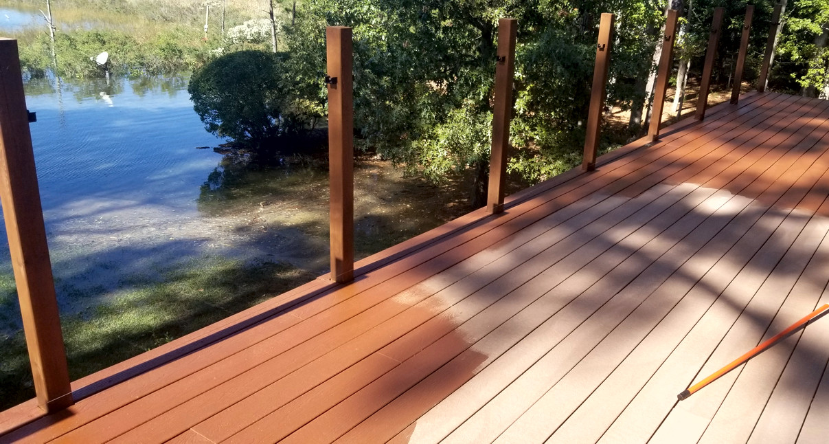 Old Trex style composite decks can be revived and restained with new oil or latex stains in MD & DE